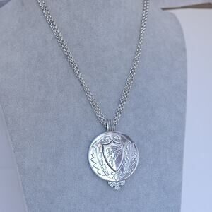 Brighton Essex JM4630 Convertible Medallion Pendant Necklace Silver Plated NWT